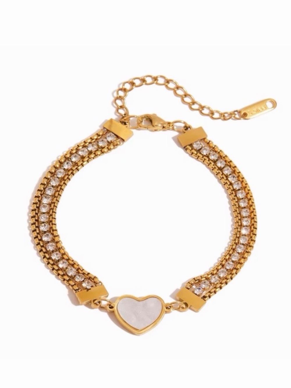 18K Gold Plated Heart Bracelet
